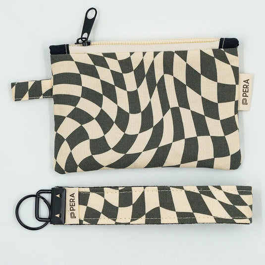 Monochrome Matrix Zippered Wallet